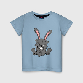 Детская футболка хлопок с принтом Порванный плюшевый кролик в Кировске, 100% хлопок | круглый вырез горловины, полуприлегающий силуэт, длина до линии бедер | 
