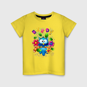 Детская футболка хлопок с принтом Птица на ветке и цветы в Кировске, 100% хлопок | круглый вырез горловины, полуприлегающий силуэт, длина до линии бедер | 