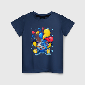 Детская футболка хлопок с принтом Сосуд с красками в Санкт-Петербурге, 100% хлопок | круглый вырез горловины, полуприлегающий силуэт, длина до линии бедер | 