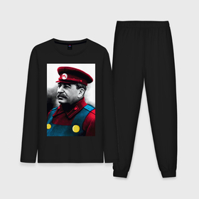 Мужская пижама с лонгсливом хлопок с принтом Иосиф Виссарионович Сталин   memes Mario в Курске,  |  | Тематика изображения на принте: 