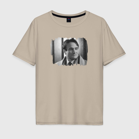 Мужская футболка хлопок Oversize с принтом Робин  Уильямс в Белгороде, 100% хлопок | свободный крой, круглый ворот, “спинка” длиннее передней части | Тематика изображения на принте: 