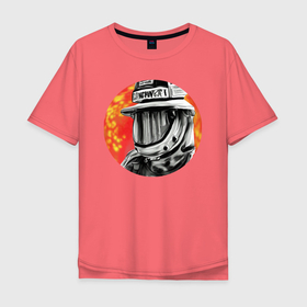 Мужская футболка хлопок Oversize с принтом пожарник , 100% хлопок | свободный крой, круглый ворот, “спинка” длиннее передней части | 