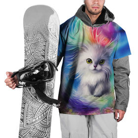 Накидка на куртку 3D с принтом Сказочный  дух котика в Тюмени, 100% полиэстер |  | Тематика изображения на принте: 