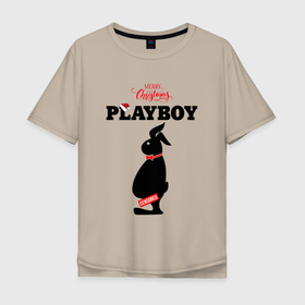 Мужская футболка хлопок Oversize с принтом Толстяк Playboy , 100% хлопок | свободный крой, круглый ворот, “спинка” длиннее передней части | Тематика изображения на принте: 
