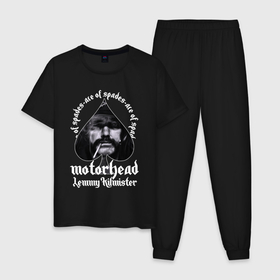 Мужская пижама хлопок с принтом Lemmy Motorhead , 100% хлопок | брюки и футболка прямого кроя, без карманов, на брюках мягкая резинка на поясе и по низу штанин
 | 