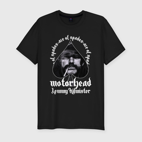 Мужская футболка хлопок Slim с принтом Lemmy Motorhead в Кировске, 92% хлопок, 8% лайкра | приталенный силуэт, круглый вырез ворота, длина до линии бедра, короткий рукав | 