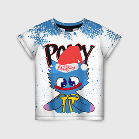 Детская футболка 3D с принтом Новогодний Poppy в Новосибирске, 100% гипоаллергенный полиэфир | прямой крой, круглый вырез горловины, длина до линии бедер, чуть спущенное плечо, ткань немного тянется | Тематика изображения на принте: 
