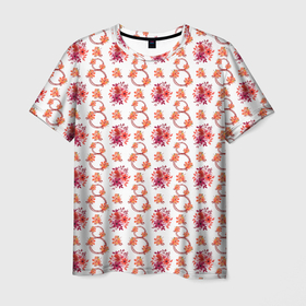 Мужская футболка 3D с принтом 8 марта праздничные цветы в Санкт-Петербурге, 100% полиэфир | прямой крой, круглый вырез горловины, длина до линии бедер | Тематика изображения на принте: 