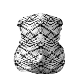 Бандана-труба 3D с принтом Черно белый геометрический узор , 100% полиэстер, ткань с особыми свойствами — Activecool | плотность 150‒180 г/м2; хорошо тянется, но сохраняет форму | 