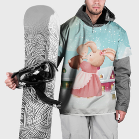 Накидка на куртку 3D с принтом Зайка и зайчонок в Петрозаводске, 100% полиэстер |  | 