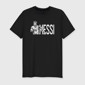 Мужская футболка хлопок Slim с принтом Football Messi , 92% хлопок, 8% лайкра | приталенный силуэт, круглый вырез ворота, длина до линии бедра, короткий рукав | 