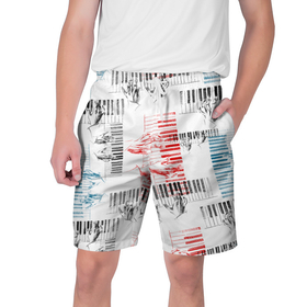 Мужские шорты 3D с принтом Играем джаз в Новосибирске,  полиэстер 100% | прямой крой, два кармана без застежек по бокам. Мягкая трикотажная резинка на поясе, внутри которой широкие завязки. Длина чуть выше колен | Тематика изображения на принте: 