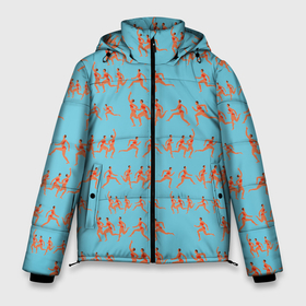 Мужская зимняя куртка 3D с принтом Женский марафон в Новосибирске, верх — 100% полиэстер; подкладка — 100% полиэстер; утеплитель — 100% полиэстер | длина ниже бедра, свободный силуэт Оверсайз. Есть воротник-стойка, отстегивающийся капюшон и ветрозащитная планка. 

Боковые карманы с листочкой на кнопках и внутренний карман на молнии. | 