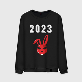 Мужской свитшот хлопок с принтом 2023 Кролик суровый: символ и надпись , 100% хлопок |  | 