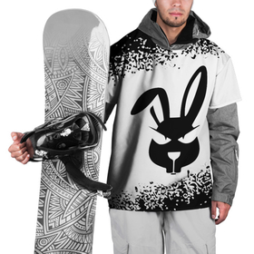 Накидка на куртку 3D с принтом Кролик хитрый на светлом в Петрозаводске, 100% полиэстер |  | 