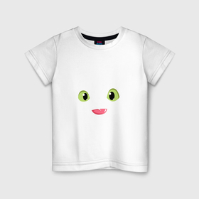 Детская футболка хлопок с принтом Языкчок и глазки в Тюмени, 100% хлопок | круглый вырез горловины, полуприлегающий силуэт, длина до линии бедер | 