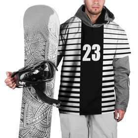 Накидка на куртку 3D с принтом Черно белый полосатый фон в Рязани, 100% полиэстер |  | 
