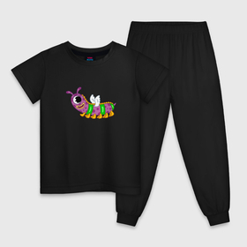 Детская пижама хлопок с принтом Мультяшный монстр в Кировске, 100% хлопок |  брюки и футболка прямого кроя, без карманов, на брюках мягкая резинка на поясе и по низу штанин
 | 