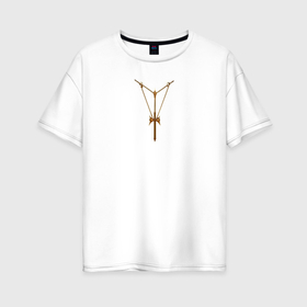 Женская футболка хлопок Oversize с принтом Украшение цепочка в Белгороде, 100% хлопок | свободный крой, круглый ворот, спущенный рукав, длина до линии бедер
 | 