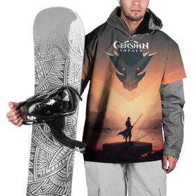 Накидка на куртку 3D с принтом Genshin Impact, Dragon в Екатеринбурге, 100% полиэстер |  | 