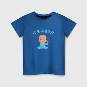 Детская футболка хлопок с принтом Это мальчик в Кировске, 100% хлопок | круглый вырез горловины, полуприлегающий силуэт, длина до линии бедер | 