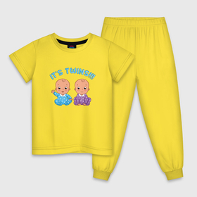 Детская пижама хлопок с принтом Это близнецы в Санкт-Петербурге, 100% хлопок |  брюки и футболка прямого кроя, без карманов, на брюках мягкая резинка на поясе и по низу штанин
 | 