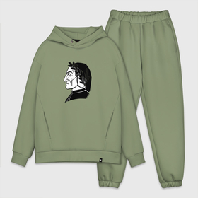 Мужской костюм хлопок OVERSIZE с принтом Данте Алигьери, графический портрет в городе Новоалтайск,  |  | 