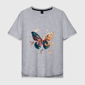 Мужская футболка хлопок Oversize с принтом Самая красивая бабочка в Белгороде, 100% хлопок | свободный крой, круглый ворот, “спинка” длиннее передней части | 
