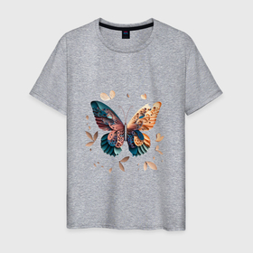 Мужская футболка хлопок с принтом Самая красивая бабочка в Рязани, 100% хлопок | прямой крой, круглый вырез горловины, длина до линии бедер, слегка спущенное плечо. | Тематика изображения на принте: 
