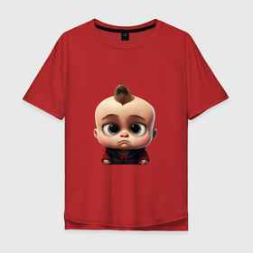 Мужская футболка хлопок Oversize с принтом Годик ребенку в Тюмени, 100% хлопок | свободный крой, круглый ворот, “спинка” длиннее передней части | Тематика изображения на принте: 
