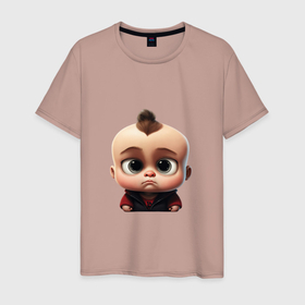 Мужская футболка хлопок с принтом Годик ребенку в Новосибирске, 100% хлопок | прямой крой, круглый вырез горловины, длина до линии бедер, слегка спущенное плечо. | 