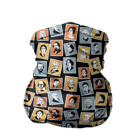 Бандана-труба 3D с принтом Марки с портретами писателей в Белгороде, 100% полиэстер, ткань с особыми свойствами — Activecool | плотность 150‒180 г/м2; хорошо тянется, но сохраняет форму | Тематика изображения на принте: 