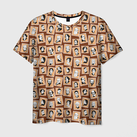Мужская футболка 3D с принтом Великие писатели в Кировске, 100% полиэфир | прямой крой, круглый вырез горловины, длина до линии бедер | 