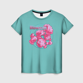 Женская футболка 3D с принтом Цветы пионы: цветение в Новосибирске, 100% полиэфир ( синтетическое хлопкоподобное полотно) | прямой крой, круглый вырез горловины, длина до линии бедер | 