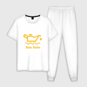 Мужская пижама хлопок с принтом Жёлтая маслёнка Volkswagen в Белгороде, 100% хлопок | брюки и футболка прямого кроя, без карманов, на брюках мягкая резинка на поясе и по низу штанин
 | 