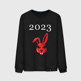 Мужской свитшот хлопок с принтом Кролик 2023 суровый: символ и надпись , 100% хлопок |  | 