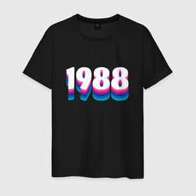 Мужская футболка хлопок с принтом Made in 1988 vintage art в Белгороде, 100% хлопок | прямой крой, круглый вырез горловины, длина до линии бедер, слегка спущенное плечо. | 