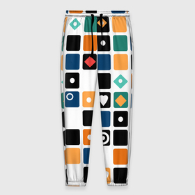 Мужские брюки 3D с принтом Разноцветный геометрический узор Мозаика в Новосибирске, 100% полиэстер | манжеты по низу, эластичный пояс регулируется шнурком, по бокам два кармана без застежек, внутренняя часть кармана из мелкой сетки | Тематика изображения на принте: 