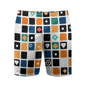 Мужские шорты спортивные с принтом Разноцветный геометрический узор Мозаика в Новосибирске,  |  | Тематика изображения на принте: 