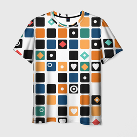 Мужская футболка 3D с принтом Разноцветный геометрический узор Мозаика в Курске, 100% полиэфир | прямой крой, круглый вырез горловины, длина до линии бедер | Тематика изображения на принте: 