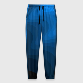 Мужские брюки 3D с принтом Абстрактный темно синий узор волны в Кировске, 100% полиэстер | манжеты по низу, эластичный пояс регулируется шнурком, по бокам два кармана без застежек, внутренняя часть кармана из мелкой сетки | Тематика изображения на принте: 