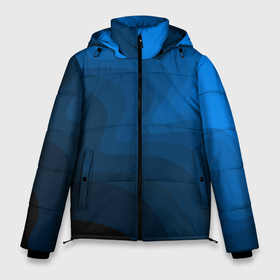Мужская зимняя куртка 3D с принтом Абстрактный темно синий узор волны в Екатеринбурге, верх — 100% полиэстер; подкладка — 100% полиэстер; утеплитель — 100% полиэстер | длина ниже бедра, свободный силуэт Оверсайз. Есть воротник-стойка, отстегивающийся капюшон и ветрозащитная планка. 

Боковые карманы с листочкой на кнопках и внутренний карман на молнии. | 
