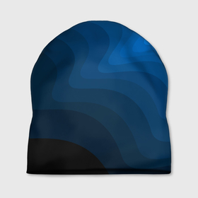 Шапка 3D с принтом Абстрактный темно синий узор волны в Екатеринбурге, 100% полиэстер | универсальный размер, печать по всей поверхности изделия | 