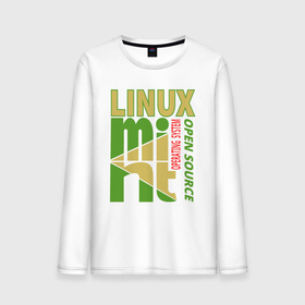 Мужской лонгслив хлопок с принтом Linux mint в Новосибирске, 100% хлопок |  | 