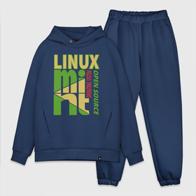 Мужской костюм хлопок OVERSIZE с принтом Linux mint ,  |  | 