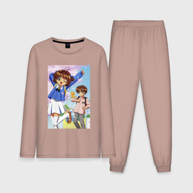 Мужская пижама хлопок (с лонгсливом) с принтом Cardcaptor Sakura    Sakura and Syaoran ,  |  | 