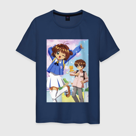Мужская футболка хлопок с принтом Cardcaptor Sakura    Sakura and Syaoran , 100% хлопок | прямой крой, круглый вырез горловины, длина до линии бедер, слегка спущенное плечо. | 