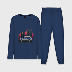 Мужская пижама хлопок (с лонгсливом) с принтом Lada Niva 4x4 Милиция в Курске,  |  | Тематика изображения на принте: 
