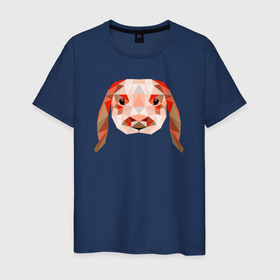 Мужская футболка хлопок с принтом Абстрактный  кролик в Санкт-Петербурге, 100% хлопок | прямой крой, круглый вырез горловины, длина до линии бедер, слегка спущенное плечо. | 