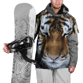 Накидка на куртку 3D с принтом Тигр невероятно устал , 100% полиэстер |  | Тематика изображения на принте: 